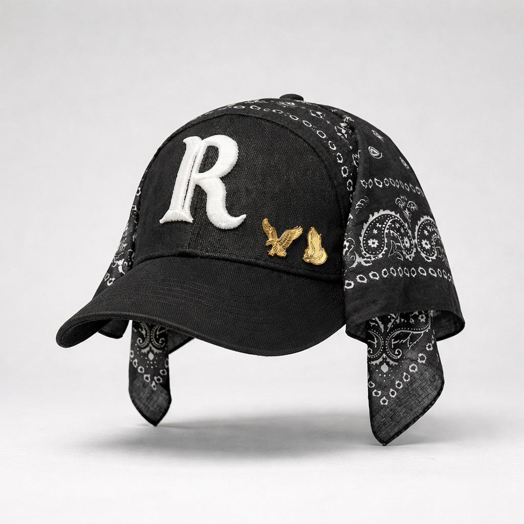 Red Letter "R" Hat (Black/White)