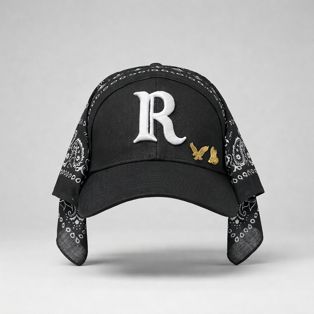 Red Letter "R" Hat (Black/White)