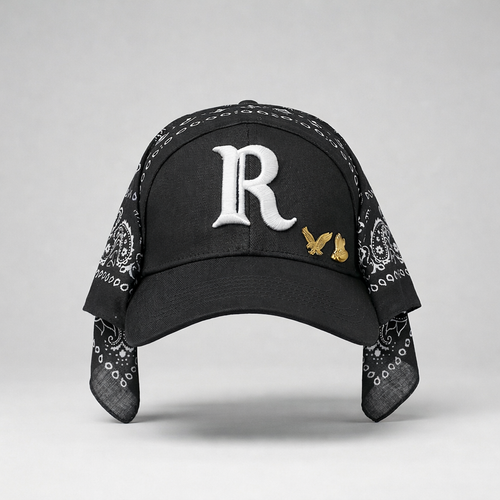 Red Letter "R" Hat (Black/White)